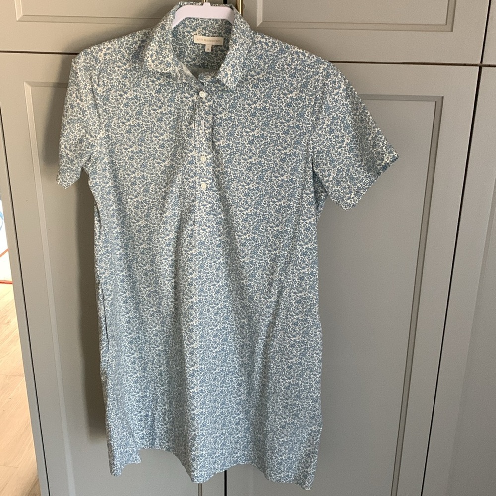 Ann Mashburn Blue Print Popover short sleeve Dress New